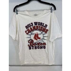Boston Red Sox White 2013 World Champions "Boston Strong" Graphic Tee Size M